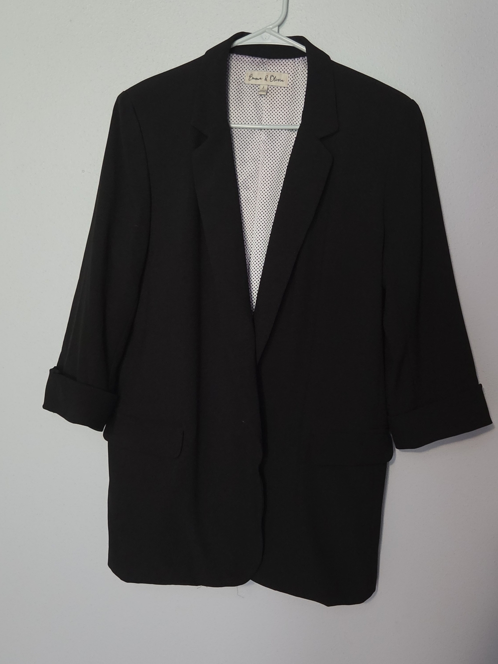 Black Women's Open-Front Blazer Jacket by Emma & Olivia